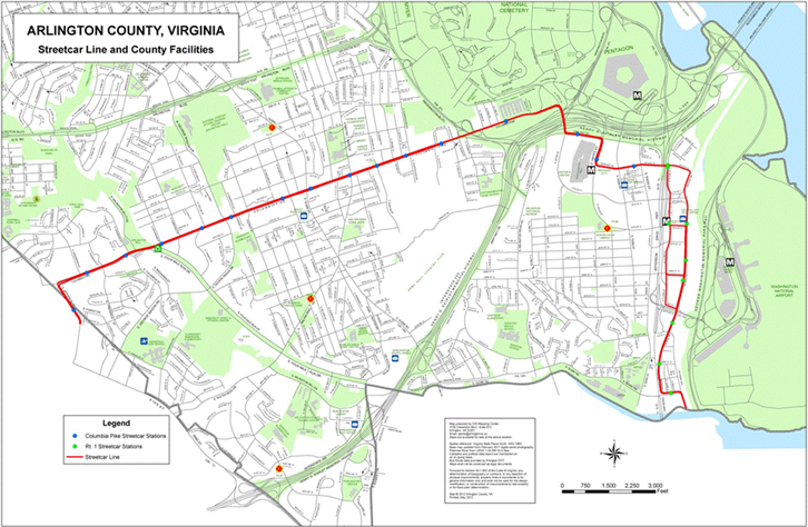 Combined Arlington Streetcar Map